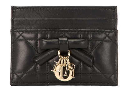 Christian Dior Lady Dior Freesia Card Holder, &pound;275, Accessories, Black, Leather, Front view